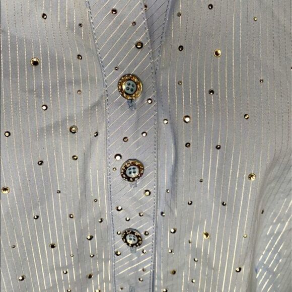 TanJay Embellished Button Down Blouse - Picture 4 of 9